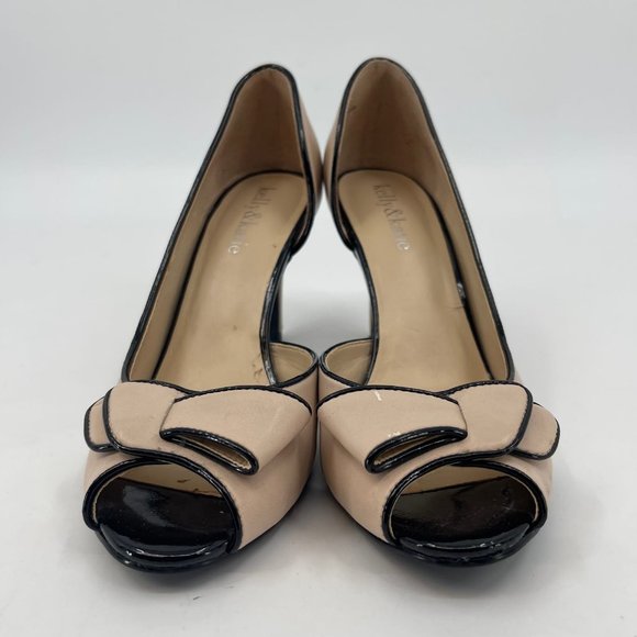 Kelly & Katie Cream & Black Stiletto Heels | Bow Accent - Picture 8 of 8